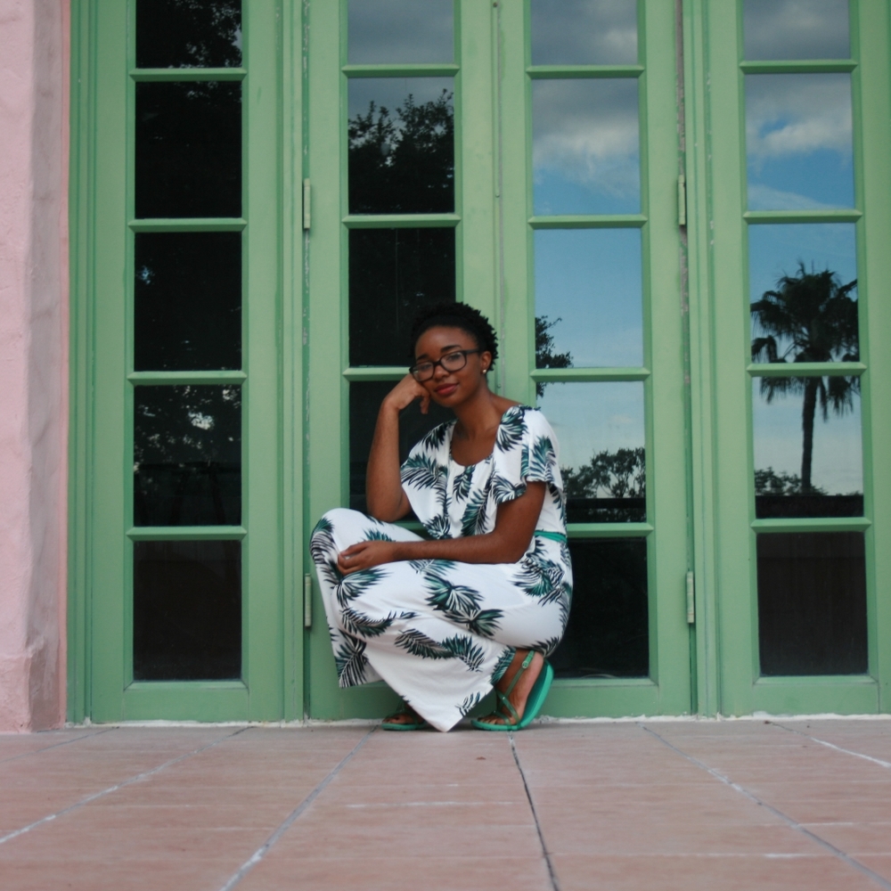 Tropical palm branch jumpsuit